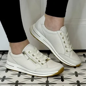 ARA Wide Fit | Casual Shoes*Osaka 2.0 H Fit Leather Trainers 12-24801-CREAM