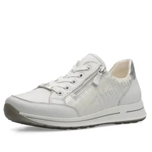 ARA Wide Fit | Casual Shoes*Osaka 2.0 H Fit Leather Trainers 12-24801 NEBBIA WHITE SILVER