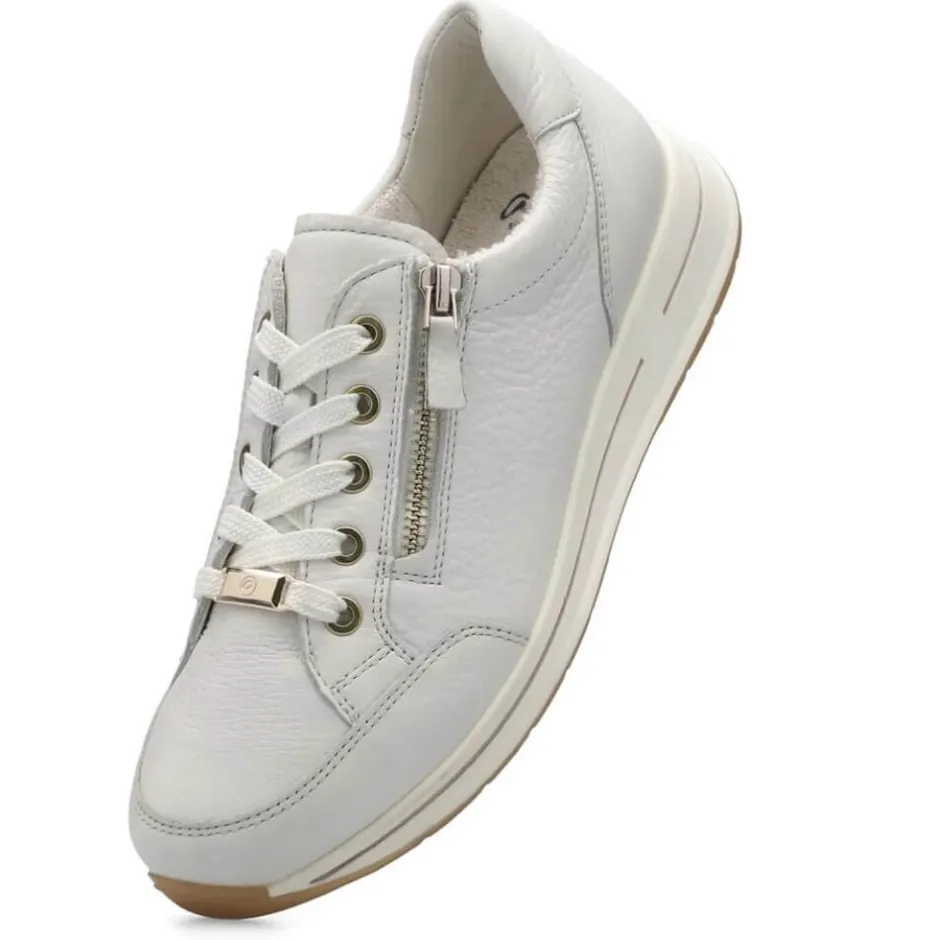 ara_osaka__h_fit_leather__3.webp ARA Wide Fit | Casual Shoes*Osaka 2.0 H Fit Leather Trainers 12-24801-CREAM
