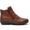 G Comfort Waterproof Shoes And Boots | Ankle Boots*P-9521G Double Zip -COGNAC