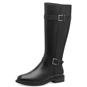 MARCO TOZZI Knee High Boots*2-25520 Leather Knee High Boots-BLACK