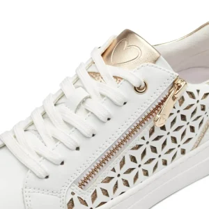 MARCO TOZZI Casual Shoes | Black Trainers*2-23701 Vegan Lace up-WHITE