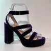Marian Sandals | Heels*Platform Velvet Sandal 55602-MULBERRY