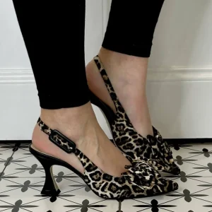 Marian Heels*Slingback 2212 Satin LEOPARD