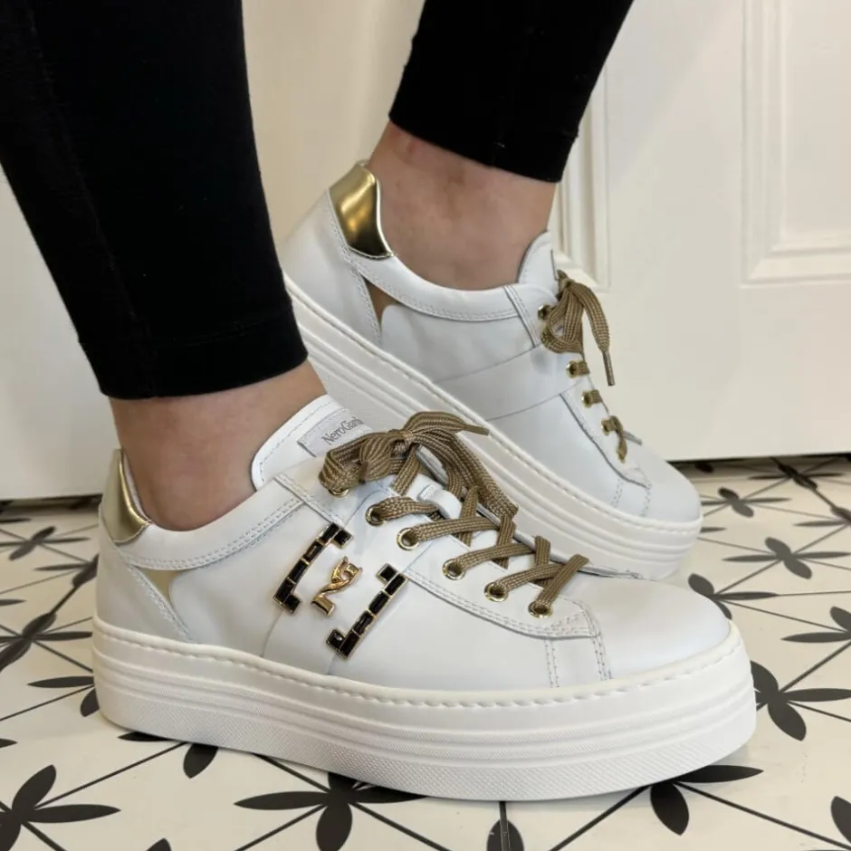 nerogiardini_id_leather_t_2-1.webp Nero Giardini Casual Shoes | Trainers*NeroGiardini I411612D Leather Trainer-WHITE