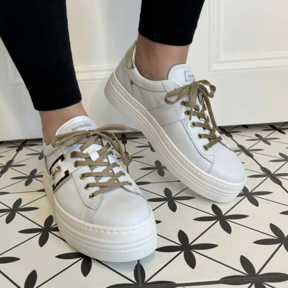 nerogiardini_id_leather_t_3-1.webp Nero Giardini Casual Shoes | Trainers*NeroGiardini I411612D Leather Trainer-WHITE