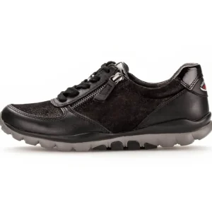 Rolling Soft Walking Shoes | Black Trainers*Rollingsoft 36.968 Fantastic-BLACK SUEDE