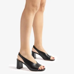 UNISA Sandals | Heels*MONDY PEEPTOE SLINGBACK-BLACK Leather