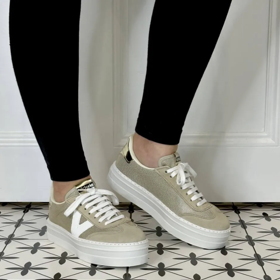 victoria_barcelona_platfo_1-1.webp Victoria Casual Shoes | Trainers*Barcelona Platform Sneaker 1092174 Gold Beige