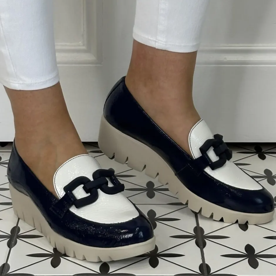 wonders_fly_wedge_loafer__1.webp Wonders Casual Shoes | Loafers*Fly Wedge Loafer C-33311-NAVY WHITE