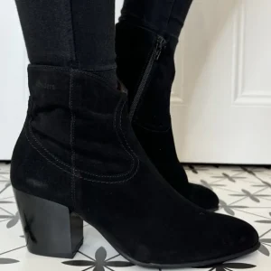 Wonders Ankle Boots*I-8912 Cane Western Boot-BLACK